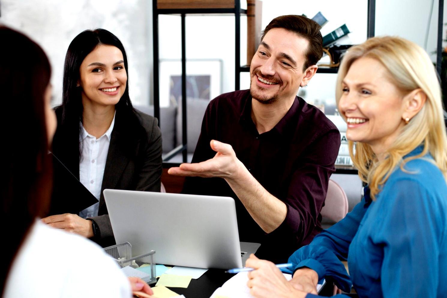 Team working together on decision-making